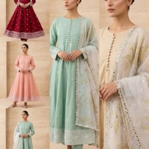 3 PC category Frock Trouser & Chiffon Duppatta